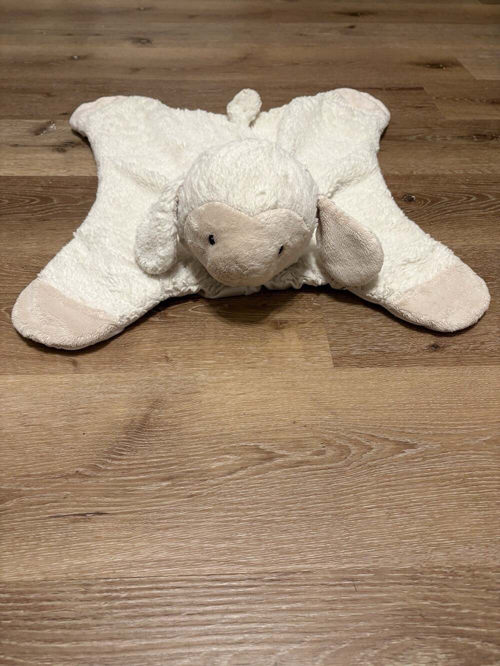 Gund Lopsy Comfy Cozy White Lamb Lovey Large Security Blanket Faux Fur Satin
